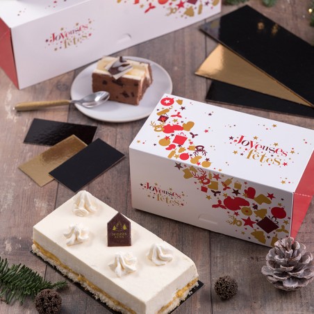 Boîte Bûche de Noël | Emballage festif en kraft pour fêtes de fin d'année